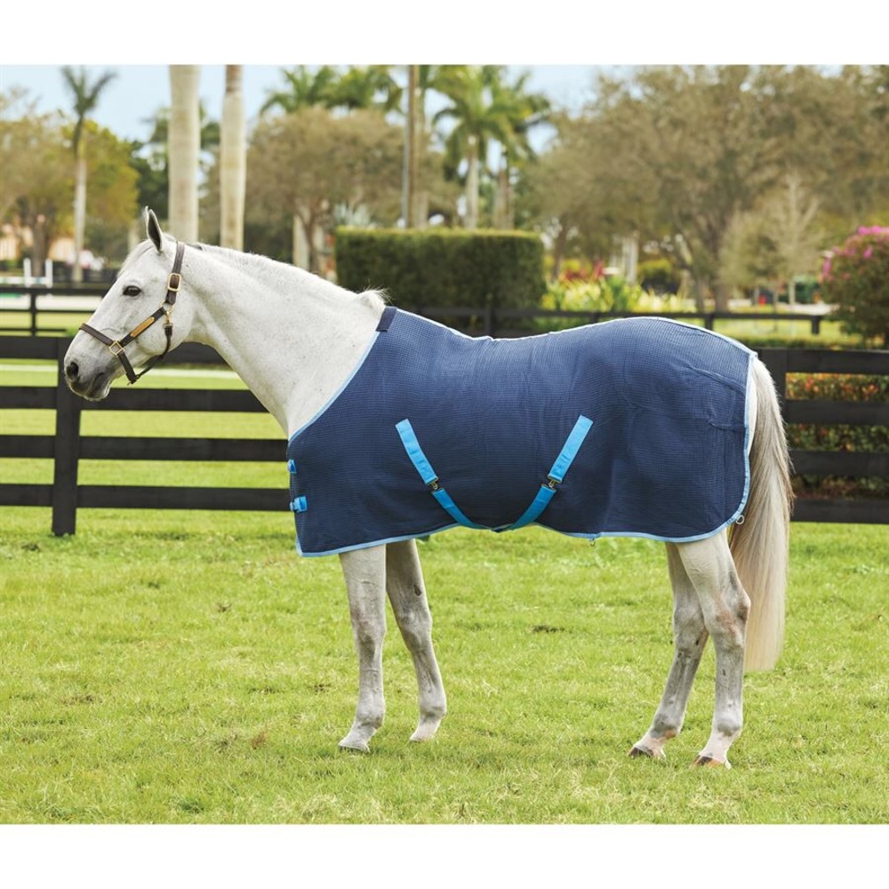 NEW w/Tags Knit Horse Sheet Navy Blue 74” Dover